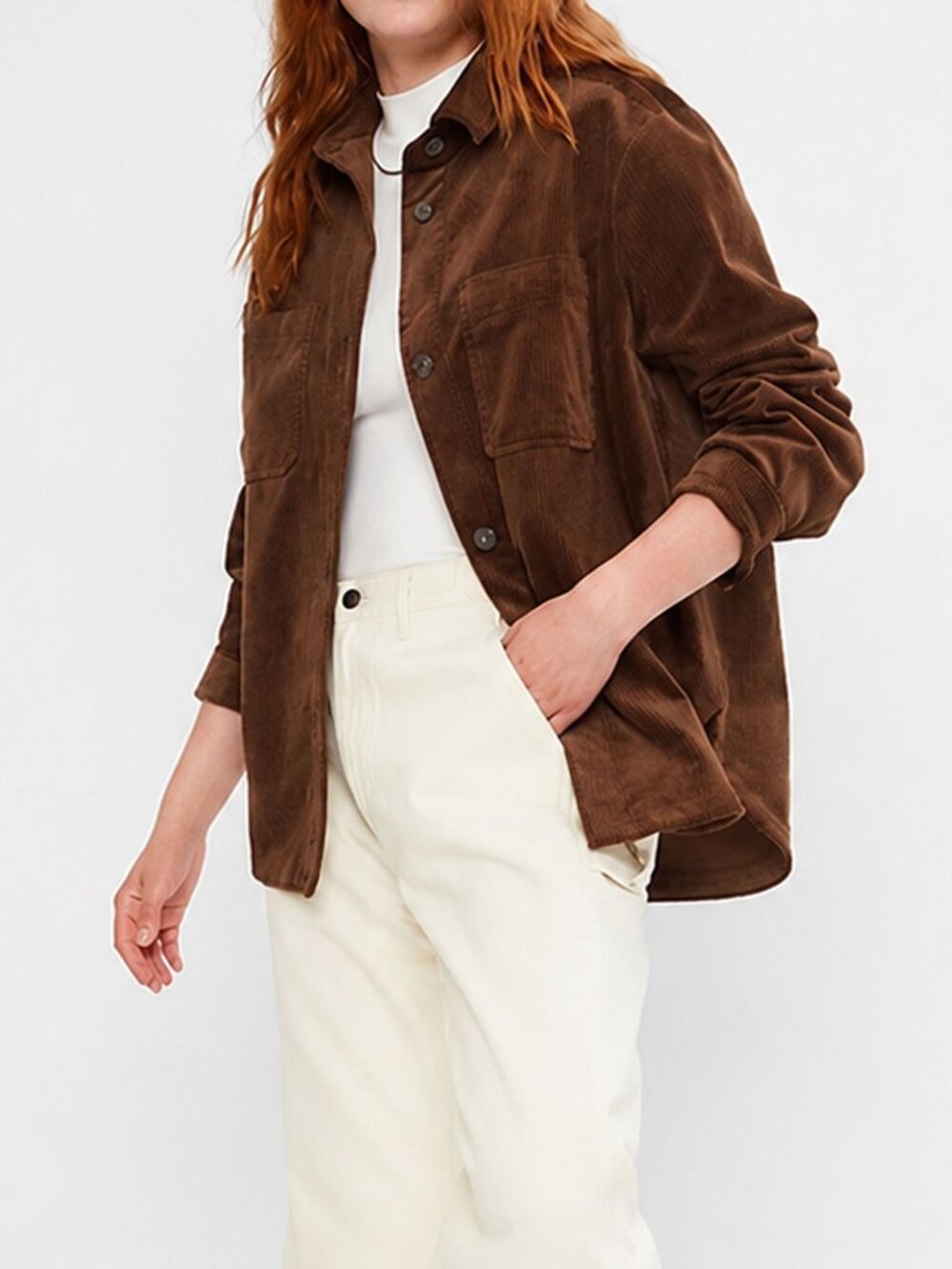 Gap Oversized Corduroy Shirt Shacket in Sable Brown SP